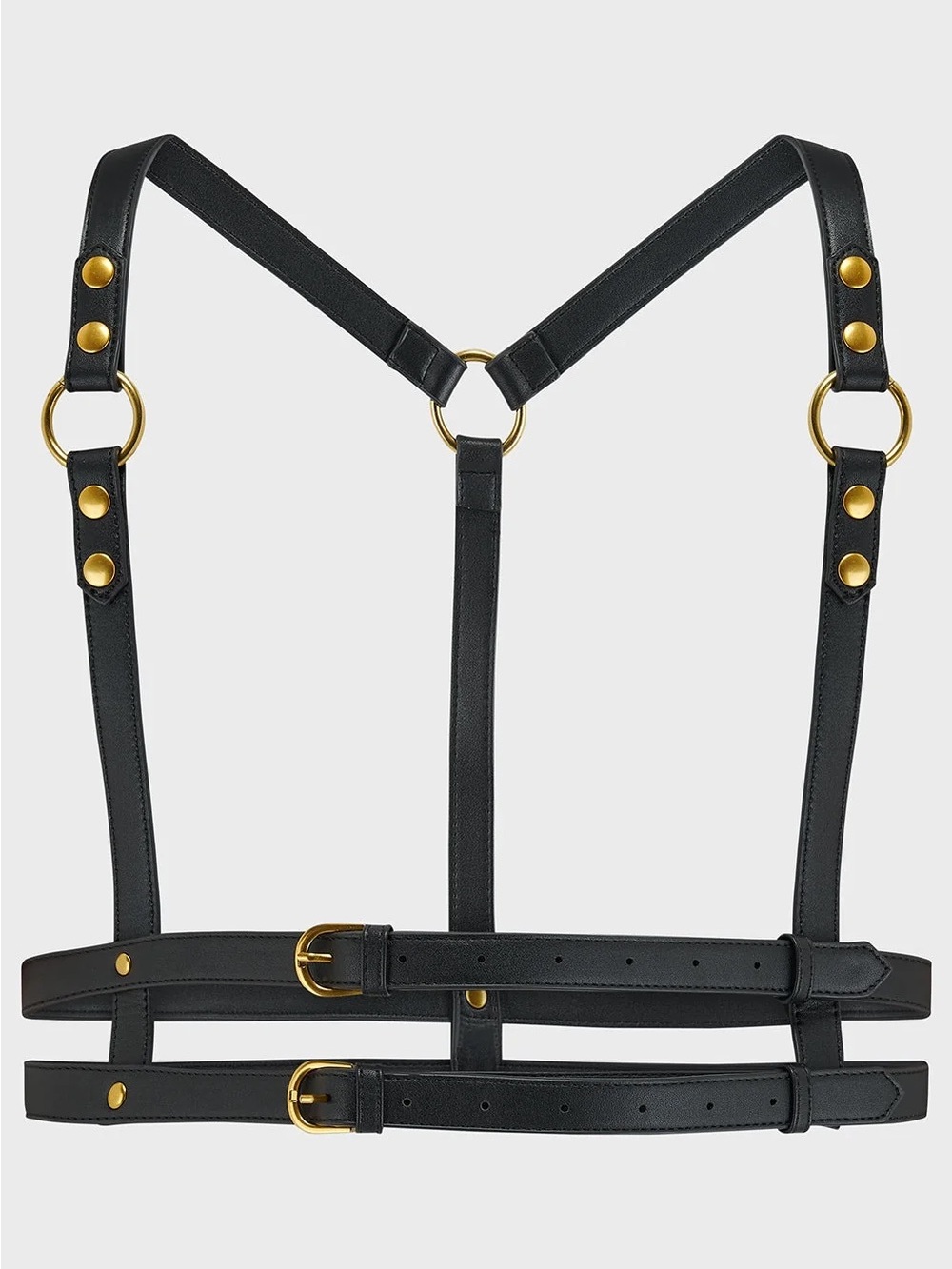 Killstar Wanda Black Harness with Gold Buckles